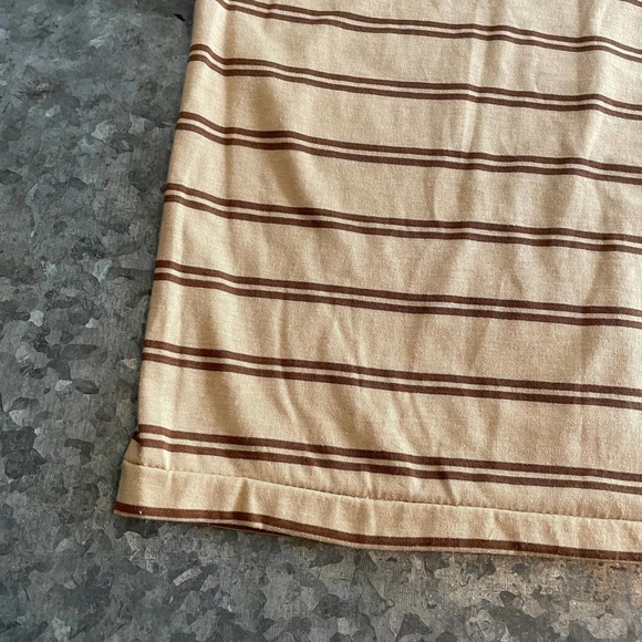 NWT Vintage Polo Shirt Mens Small Sparetime Single Stitch Retro Brown Tan Stripe - Picture 10 of 10